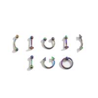Stainless Steel Ear Piercing Jewelry, 304 Stainless Steel, Vacuum Plating, fashion jewelry & for woman, multi-colored, 8-15mm 