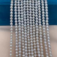淡水養殖の真円真珠, 天然有核フレッシュウォーターパール, ラウンド形, DIY, ホワイト, 3.5-4mm, 長さ:約 15 インチ, 売り手 ストランド