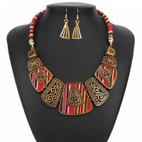 Fashion Zinc Alloy Jewelry Sets, earring & necklace, with 1.97inch extender chain, 2 pieces & fashion jewelry & Bohemian style & for woman Approx 17.72 Inch 