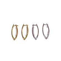 Brass Hoop Earring, with Plastic Pearl, plated, for woman 30mm 