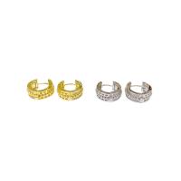 Cubic Zirconia Micro Pave Brass Earring, Donut, plated, DIY & micro pave cubic zirconia 