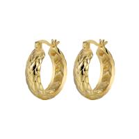 Brass Hoop Earring, Donut, plated, for woman 