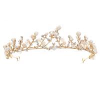 Bridal Tiaras, Zinc Alloy, with Crystal & Plastic Pearl, plated, fashion jewelry & for woman & with rhinestone 