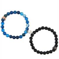 Gemstone Couple Bracelet, with Magnet, 2 pieces & Unisex, 8mm Approx 6.6-8.5 Inch 