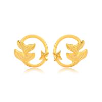 Zinc Alloy Stud Earring, Mermaid tail, gold color plated, fashion jewelry & for woman, golden 