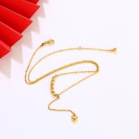 Zinc Alloy Necklace, Heart, gold color plated, fashion jewelry & for woman, golden Approx 45 cm 