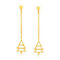 Zinc Alloy Drop Earring, Christmas Tree, gold color plated, fashion jewelry & for woman, golden 