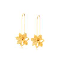 Zinc Alloy Drop Earring, Flower, gold color plated, fashion jewelry & detachable & for woman, golden 