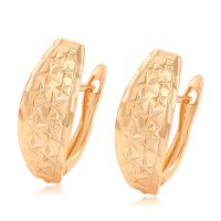 Zinc Alloy Huggie Hoop Earring, 18K gold plated, fashion jewelry & for woman, golden 