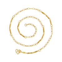 Ожерелье цинкового сплава , цинковый сплав, плакирован золотом, ювелирные изделия моды & Мужская, Золотой, 2mm, длина:Приблизительно 45.5 см, 6ПК/сумка, продается сумка