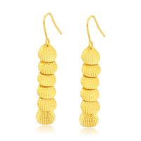 Zinc Alloy Drop Earring, Shell, gold color plated, fashion jewelry & for woman, golden 