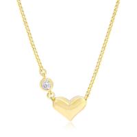 Rhinestone Zinc Alloy Necklace, Heart, gold color plated, fashion jewelry & for woman & with rhinestone, golden, 35mm Approx 45 cm 
