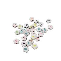 Acryl Alphabet Perlen, Plum Blossom, Waschbar & DIY, keine, 5x12mm, ca. 1550PCs/Tasche, verkauft von Tasche
