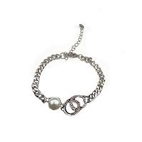 Zinc bracelets en strass en alliage , alliage de zinc, avec perle de plastique, unisexe & avec strass Environ 6-7 pouce, Vendu par PC