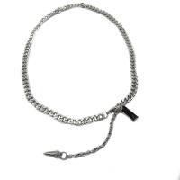 Titan Schmuck Halskette, Titanstahl, Modeschmuck & für den Menschen & mit Strass, originale Farbe, Länge:ca. 45 cm, verkauft von PC