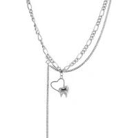 Zinc Alloy Necklace, Heart, platinum color plated, fashion jewelry & for woman & hollow Approx 45 cm 