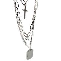 Титан ожерелье ювелирных изделий, титан, три слоя & ювелирные изделия моды & Женский, оригинальный цвет, длина:Приблизительно 45-80 см, продается указан