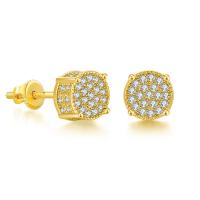 Cubic Zirconia Micro Pave Brass Earring, plated, Unisex & micro pave cubic zirconia 8-10mm 