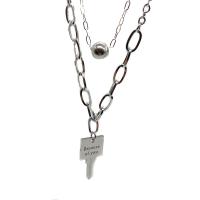 Titanium Steel Jewelry Necklace, Key, fashion jewelry & Unisex, original color Approx 40-50 cm 