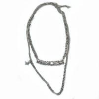 Titan Schmuck Halskette, Titanstahl, Alphabet-Buchstabe, Doppelschicht & Modeschmuck & unisex, originale Farbe, Länge:ca. 40-50 cm, verkauft von PC