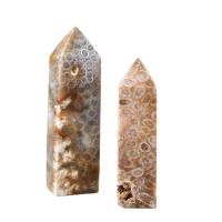 Gemstone Decoration, Natural Coral, polished, grey, 7-8cm 