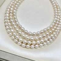 Naturales agua dulce perlas sueltas, Perlas cultivadas de agua dulce, Bricolaje, Blanco, 7-8mm, longitud:aproximado 15 Inch, Vendido por Sarta