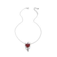 Rhinestone Zinc Alloy Necklace, with 2.05inch extender chain, silver color plated, fashion jewelry & for woman & enamel & with rhinestone Approx 16.06 Inch 