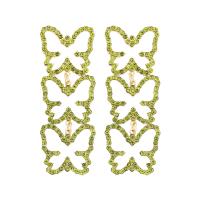 Zinc Alloy Rhinestone Drop Earring, Butterfly, gold color plated, fashion jewelry & for woman & with rhinestone 