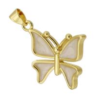 Enamel Brass Pendants, Butterfly, gold color plated, fashion jewelry & DIY, two different colored Approx 3mm 
