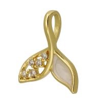 Cubique Pendentif en laiton zircon pavent, Placage de couleur d'or, bijoux de mode & DIY & pavé de micro zircon & émail, deux couleurs différentes Environ 3mm, Vendu par PC