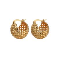 Brass Drop Earring, gold color plated, for woman, golden, 20mm 