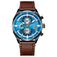 Men Wrist Watch, Zinc Alloy, with Leather & Glass & 304 Stainless Steel, Chinese movement, Life water resistant & multifunctional & for man Approx 9.72 Inch 