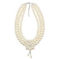 Jewelry Gift Sets, Plastic Pearl, Stud Earring & necklace, with 2.76inch extender chain, three layers & fashion jewelry & for woman Approx 14 Inch 