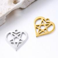 Stainless Steel Heart Pendants, 304 Stainless Steel, Vacuum Ion Plating, fashion jewelry & DIY 