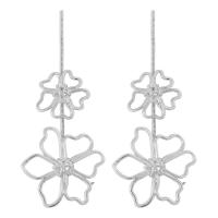 Zinc Alloy Drop Earring, Flower, plated, fashion jewelry & for woman & hollow 