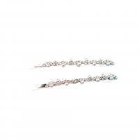 Hair Slide, Zinc Alloy, with Plastic Pearl, silver color plated, for woman & with rhinestone, 80mm 