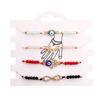 Fashion Create Wax Cord Bracelets, Zinc Alloy, with Wax Cord & Plastic, plated, Adjustable & for woman & with rhinestone 4-11 lnch 