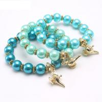 Children Bracelets, ABS Plastic Pearl, with Zinc Alloy, gold color plated, for children Approx 15 cm 