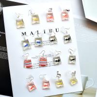 Resin Zinc Alloy Earring, with Zinc Alloy & for woman, multi-colored, 40mm 