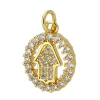 Colgante de Micro Pavé de Zirconía Cúbica, metal, Esférico, chapado en color dorado, Joyería & Bricolaje & micro arcilla de zirconia cúbica, dorado, 12x16x3mm, agujero:aproximado 3mm, Vendido por UD