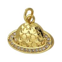 Colgante de Micro Pavé de Zirconía Cúbica, metal, chapado en color dorado, Joyería & Bricolaje & micro arcilla de zirconia cúbica, dorado, 17x13x2.5mm, agujero:aproximado 3mm, Vendido por UD