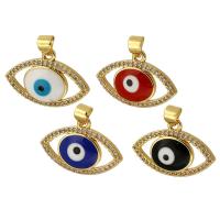 Mode Evil Eye Pendentif, laiton, Mauvais œil, Placage de couleur d'or, bijoux de mode & DIY & pavé de micro zircon & émail, plus de couleurs à choisir Vendu par PC