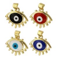 Mode Evil Eye Pendentif, laiton, Mauvais œil, Placage de couleur d'or, bijoux de mode & DIY & émail, plus de couleurs à choisir Environ 3mm, Vendu par PC