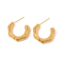 Edelstahl Stud Ohrring, 304 Edelstahl, 18K vergoldet, Modeschmuck & für Frau, goldfarben, 21x20mm, verkauft von Paar