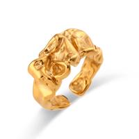 Anillos de Acero Inoxidable, acero inoxidable 304, Recubrimiento iónico al vacío, para mujer, dorado, 12.8mm, tamaño:7, Vendido por UD