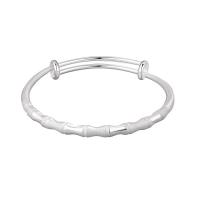 Brass Bangle, Bamboo, silver color plated, Adjustable & fashion jewelry & for woman, silver color, 5mm, Inner Approx 60mm 