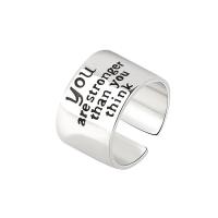 Палец кольцо-латунь, Латунь, Кольцевая форма, Платиновое покрытие платиновым цвет, Регулируемый & ювелирные изделия моды & Женский, платиновый цвет, 13.67mm, размер:6.5, продается PC