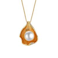 Brass Jewelry Necklace, with Plastic Pearl, with 5cm extender chain, gold color plated, fashion jewelry & for woman, golden cm 