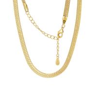 Brass Chain Necklace, with 6cm extender chain, plated, fashion jewelry & snake chain & for woman 4mm cm 