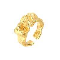 Brass Finger Ring, irregular, plated, Adjustable & fashion jewelry & for woman 9.4mm, US Ring 